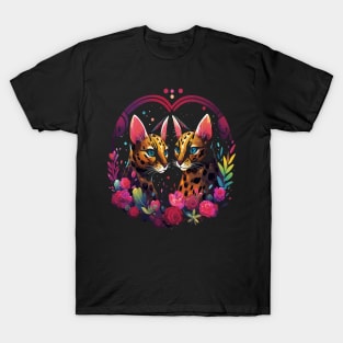 Serval Couple Valentine T-Shirt